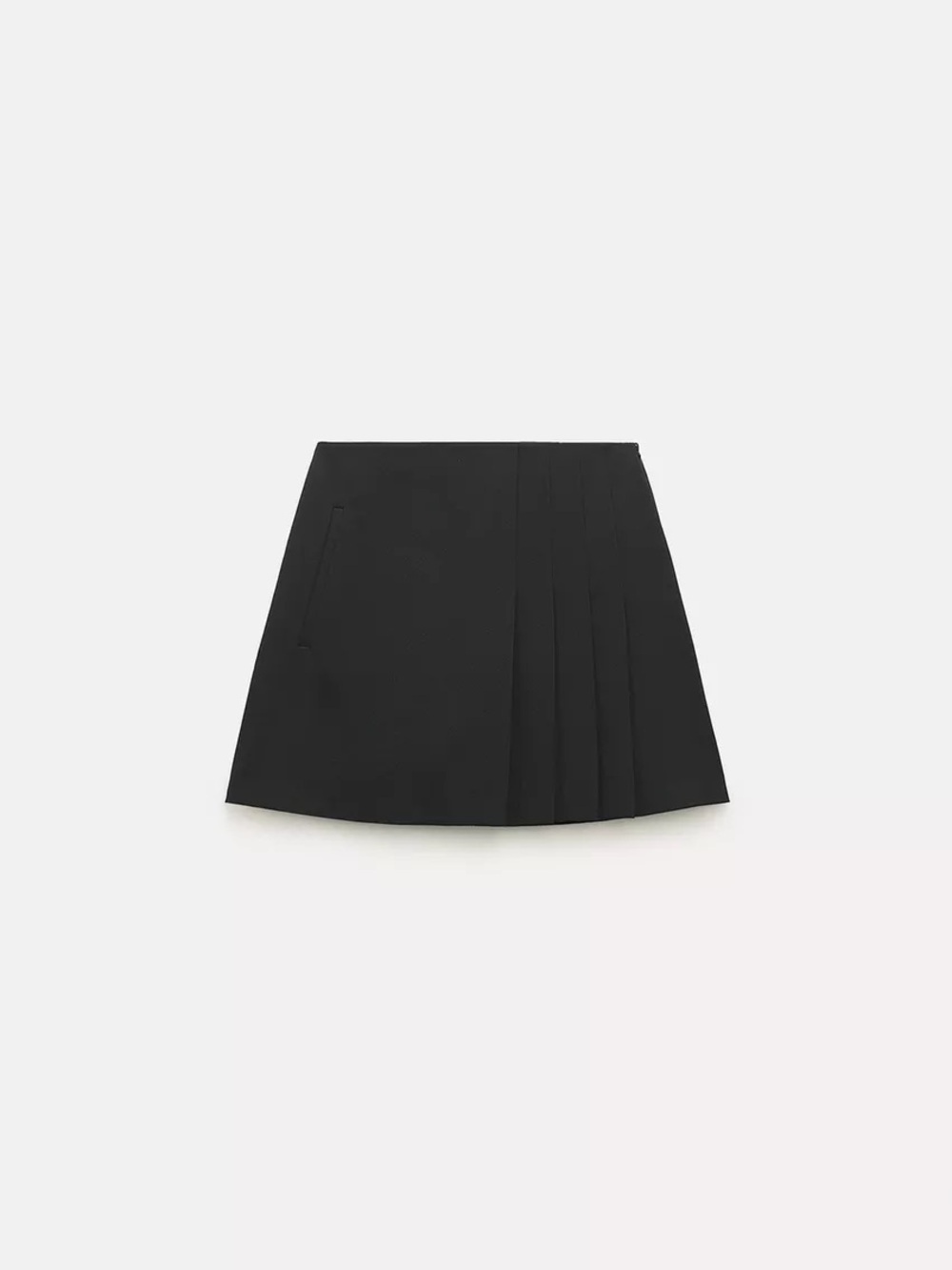 Zara Black Pleated Panel Mini Skirt